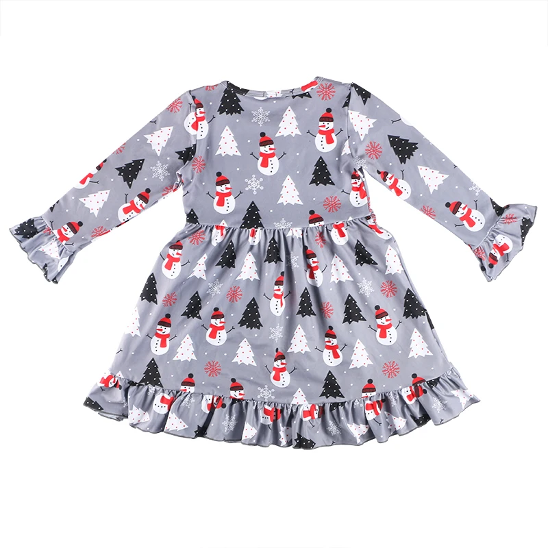 Wholesale Kids Clothing Fashion Casual Grey Snowman Print 1 Year Baby