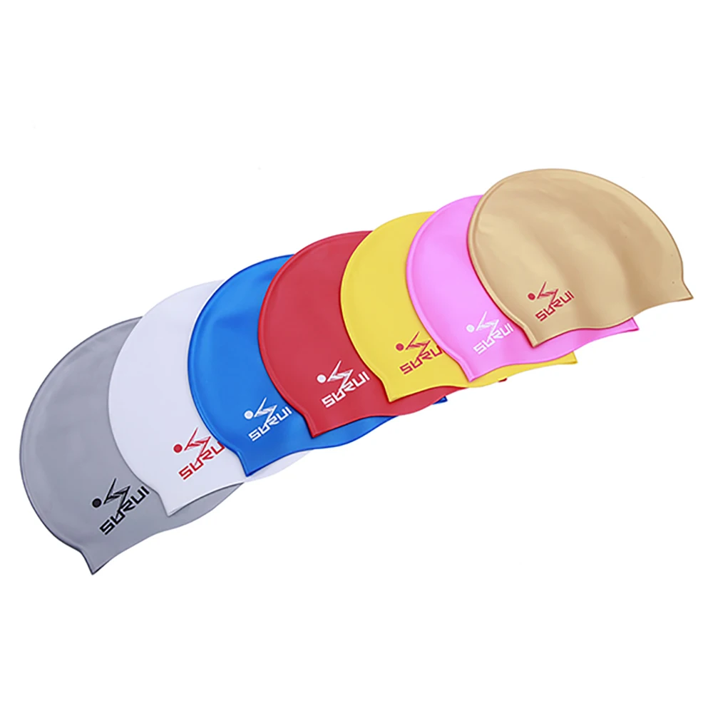 the tight fitting of the head high quality silicone material  classic flat  swimming  Cap with Your Logo