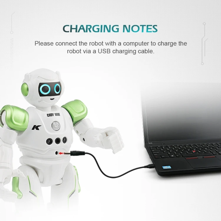 JJR/C R11 CADY WIKE Waling Sliding Robot Smart Touch Control Robot with LED Light,