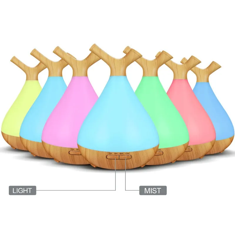 Homasy Essential Oil Diffuser,150ml Mini Wood Grain Aroma Diffuser