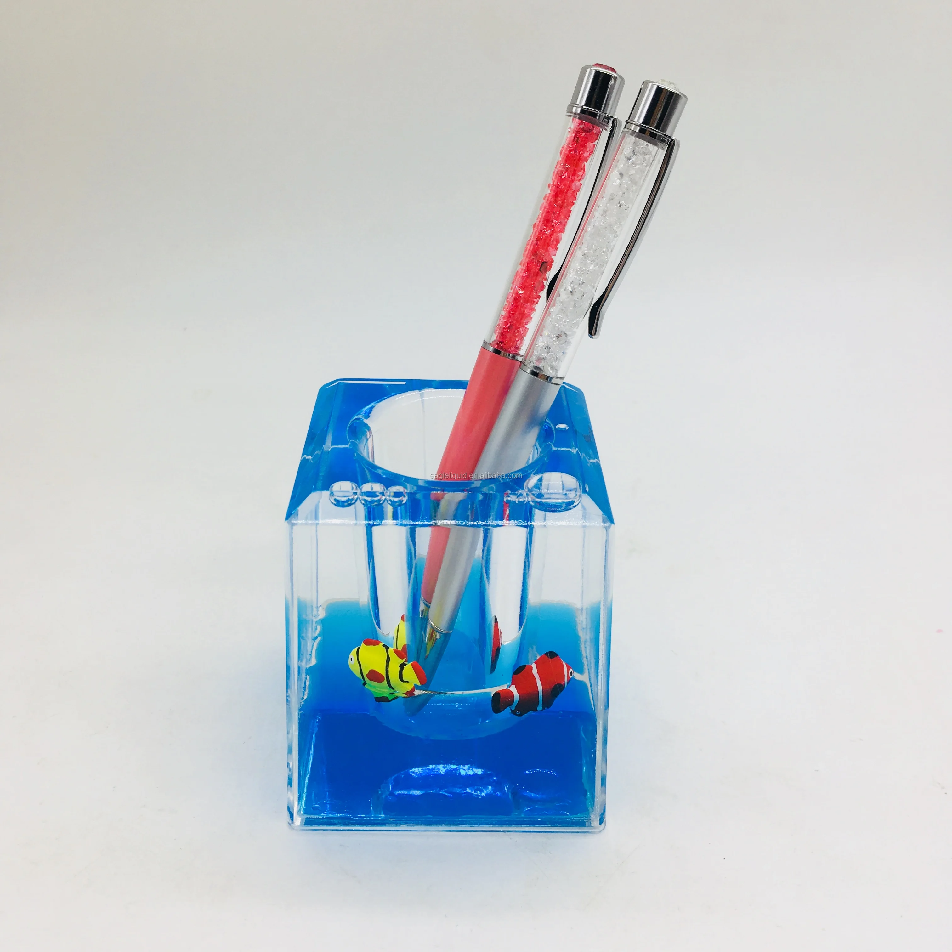 Aqua Paper Weight Or Pen Holder With Customized Floating Sea Animal