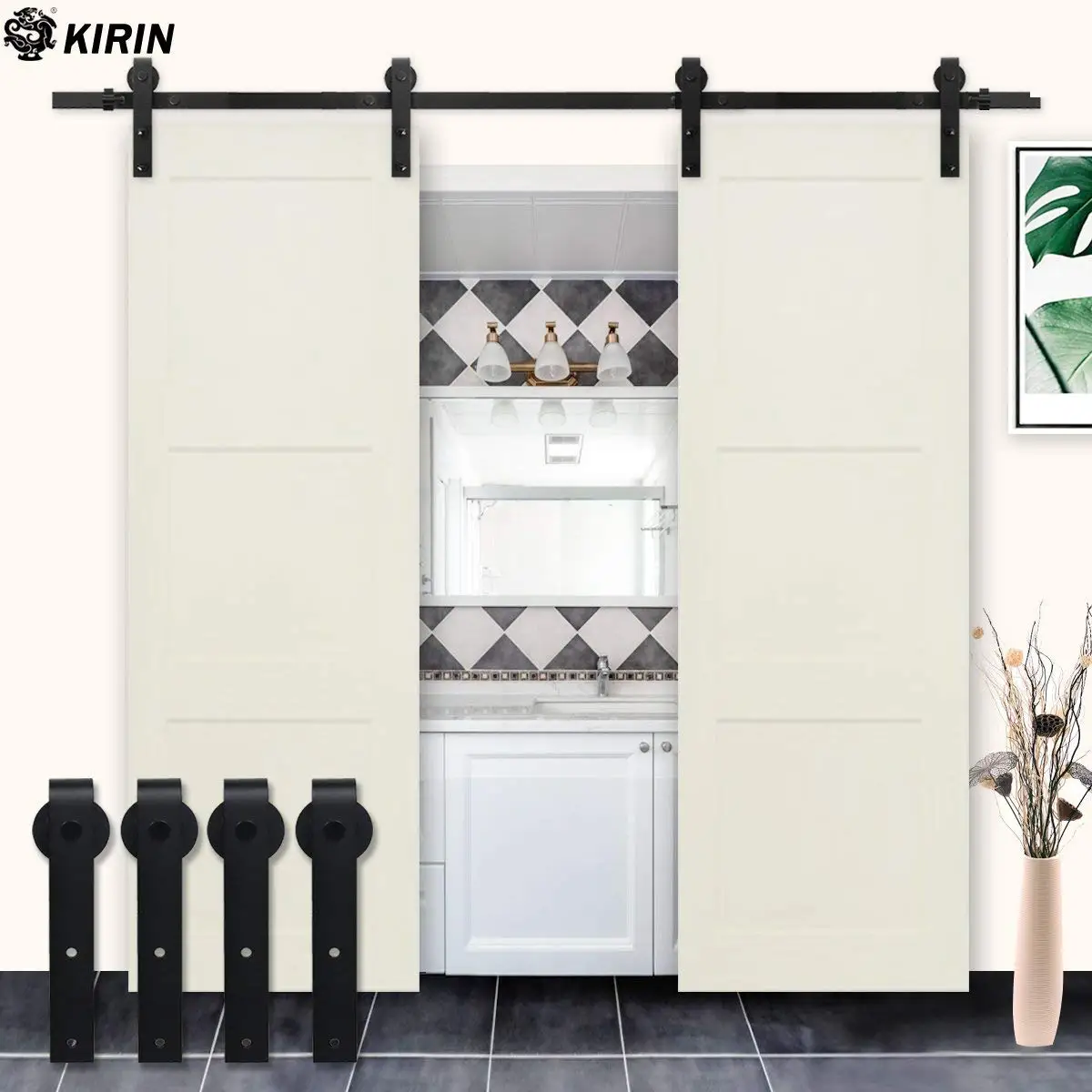 Closet Door Accessories Find Deals On Get Quotations Kirin Country Simple Style Flat Shape Double Doors Wood Door Interior Closet Barn Hardware Accessories