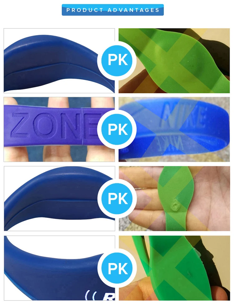 Door Entry Access control silicone RFID vibrating Wristband for yacht use with customized logo