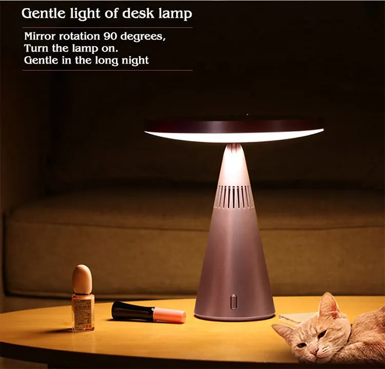Three Color Led Lighted Magnifying Vanity Makeup Mirror With Lamp