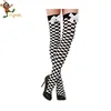 New white and black bow square clown tights halloween stockings