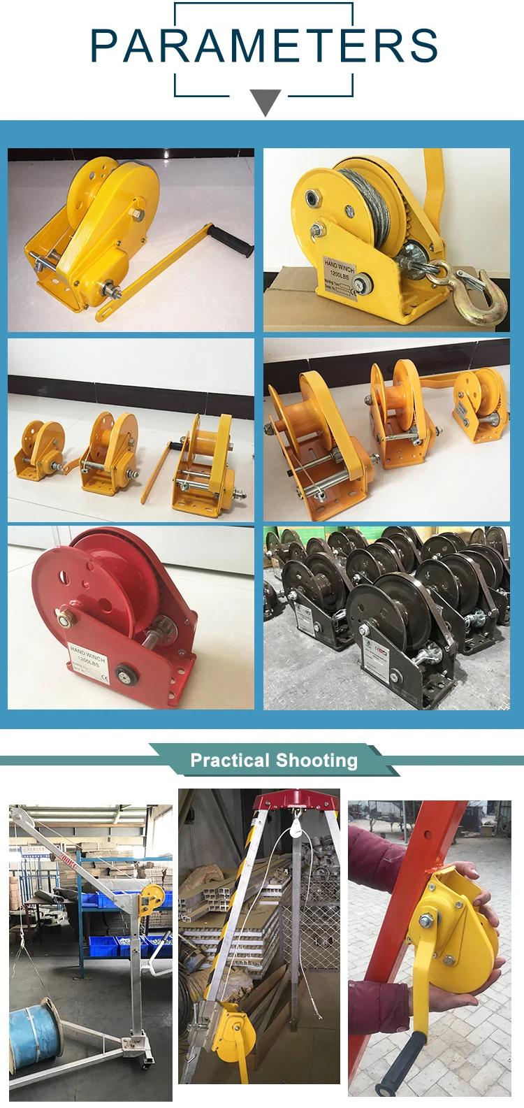 Sale Price Hand Crank Hoist Capstan Rope Winch Hand Pull Winch Brake