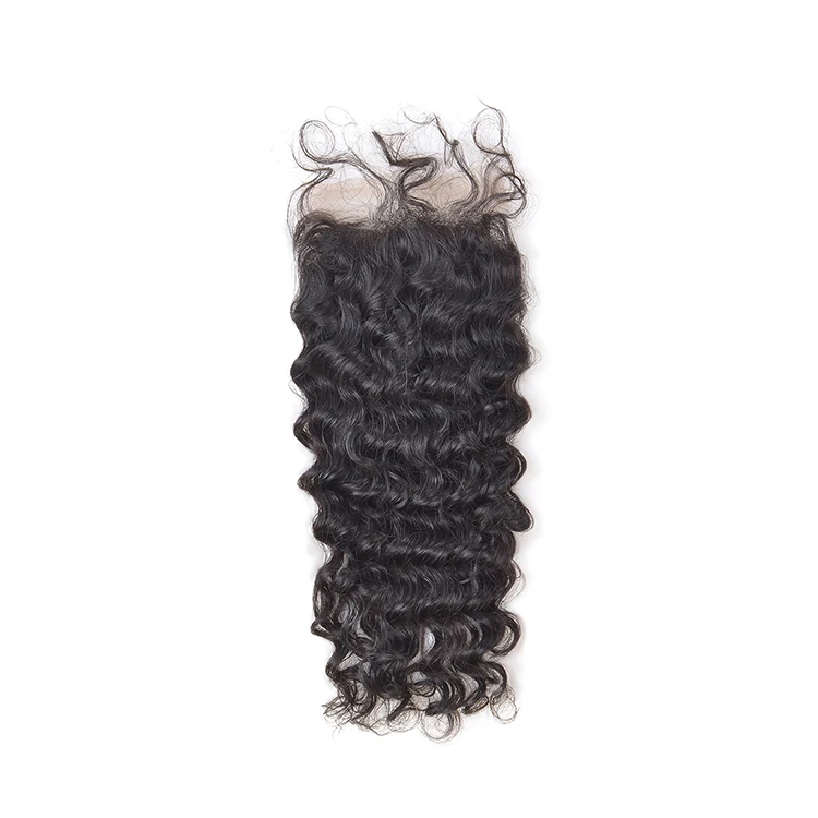 Transparent Lace Closure Loose Wave Brazilian Hair Weave 4 Bundles