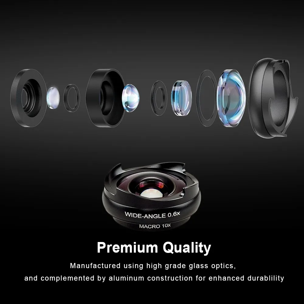 Apexel Hd Travel Camera Wide Angle Macro 2 In 1 Lens Kit For Iphone