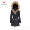 New product Canada warm women's down winter jackets with big fur collar