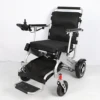 elderly, disabled electric wheelchair with anti-tip device that does not need to be removed when folding