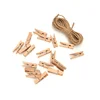 Photo Hanging Display Natural Wooden Clothespins Photo Clip With 3 ply jute twine
