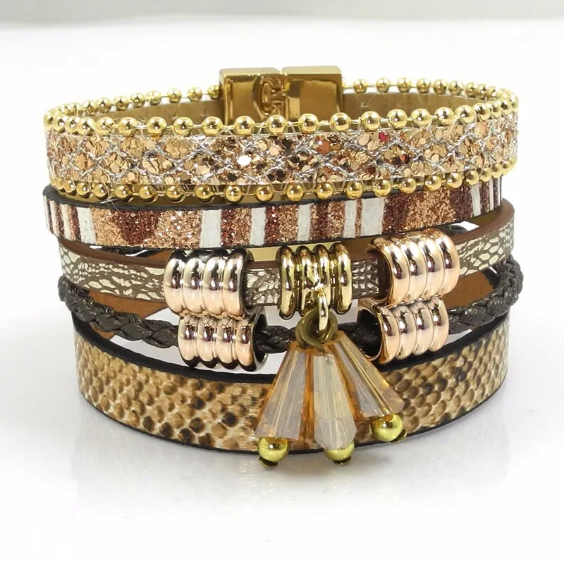 2016 summer leather bracelet Brazilian bracelets & bangles magnet ...