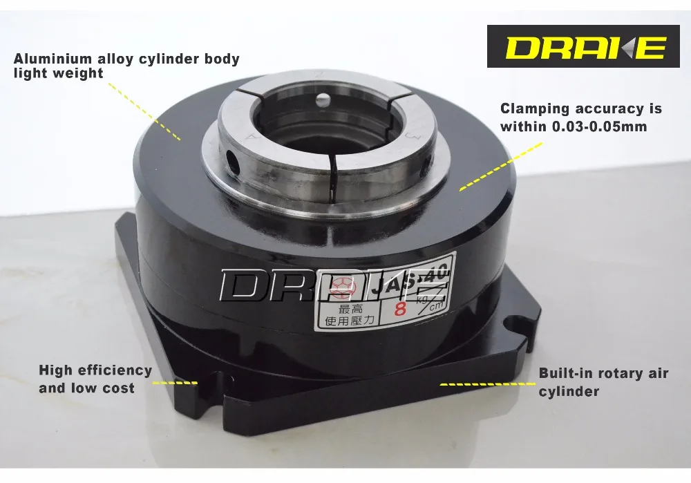 Air Operated Fixed Penumatic Clamp Collets Chucks For Turret Type