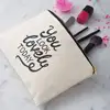 2019 wholesale blank plain cotton canvas cosmetic bag bulk customized cotton canvas makeup bag for women