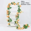 Artificial Rose Cane Plastic Flower Garland Wedding Decoration Flower Wall Panel Wreath Party Hotel Backdrop