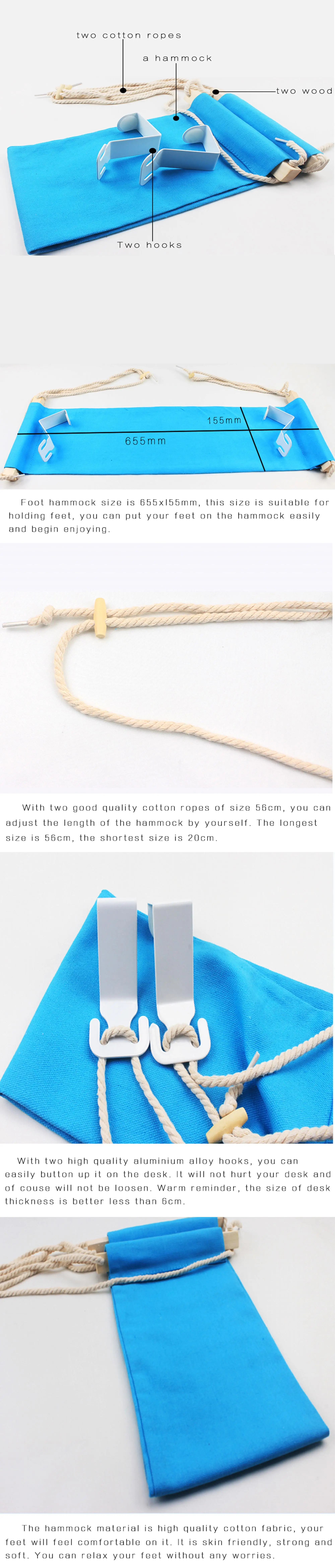 Factory manufacture cotton office outdoor foot rest hammock