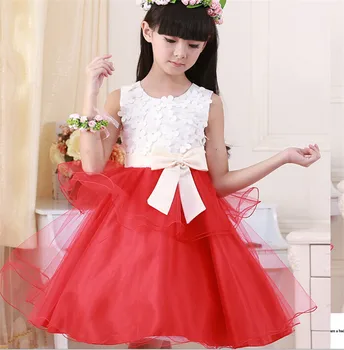 Latest Dress Design Girl Summer Dresses Kid Skirt Red And White Flower ...
