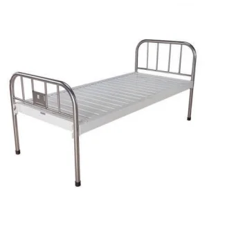 Metal easy-use hospital flat bed for patient use