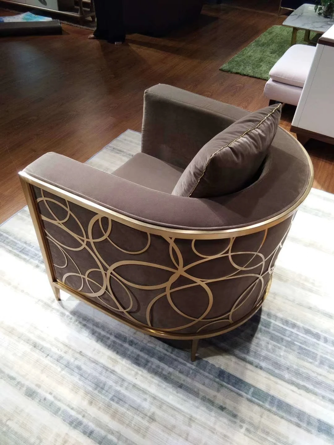 European Style High Class Sofa Set Golden Stainless Steel Luxury Design