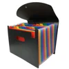Large Capacity Multicolour Stand Plastic Business File Folder Box with Cover