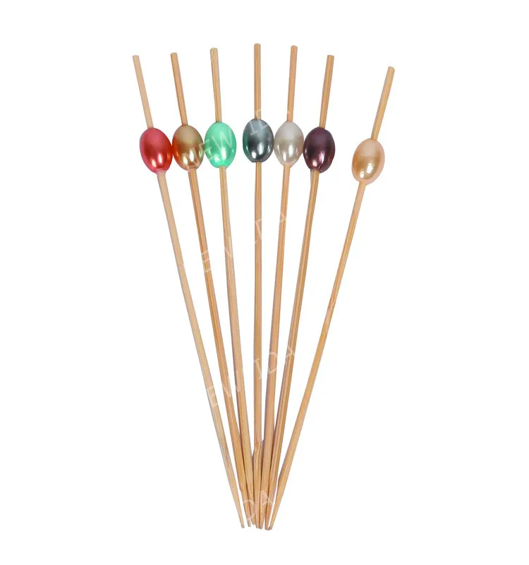 Good Quality 4.7 Inch Multicolor Olives Decorative Bamboo Cocktail