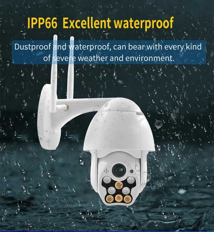 HAOCAM V380 H.265 1080P 2MP 3.6mm Waterproof Full color Onvif MINI Wifi IP Dome PTZ Network IP Camera