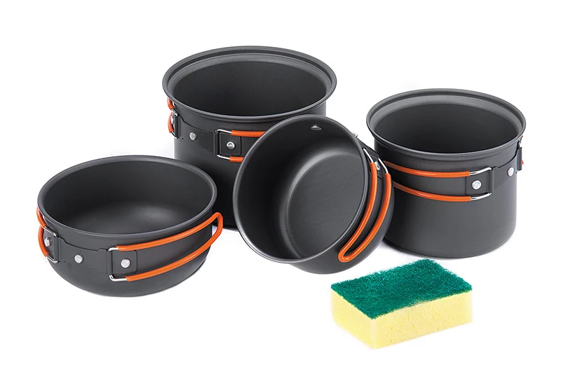 camping cookware set for 4