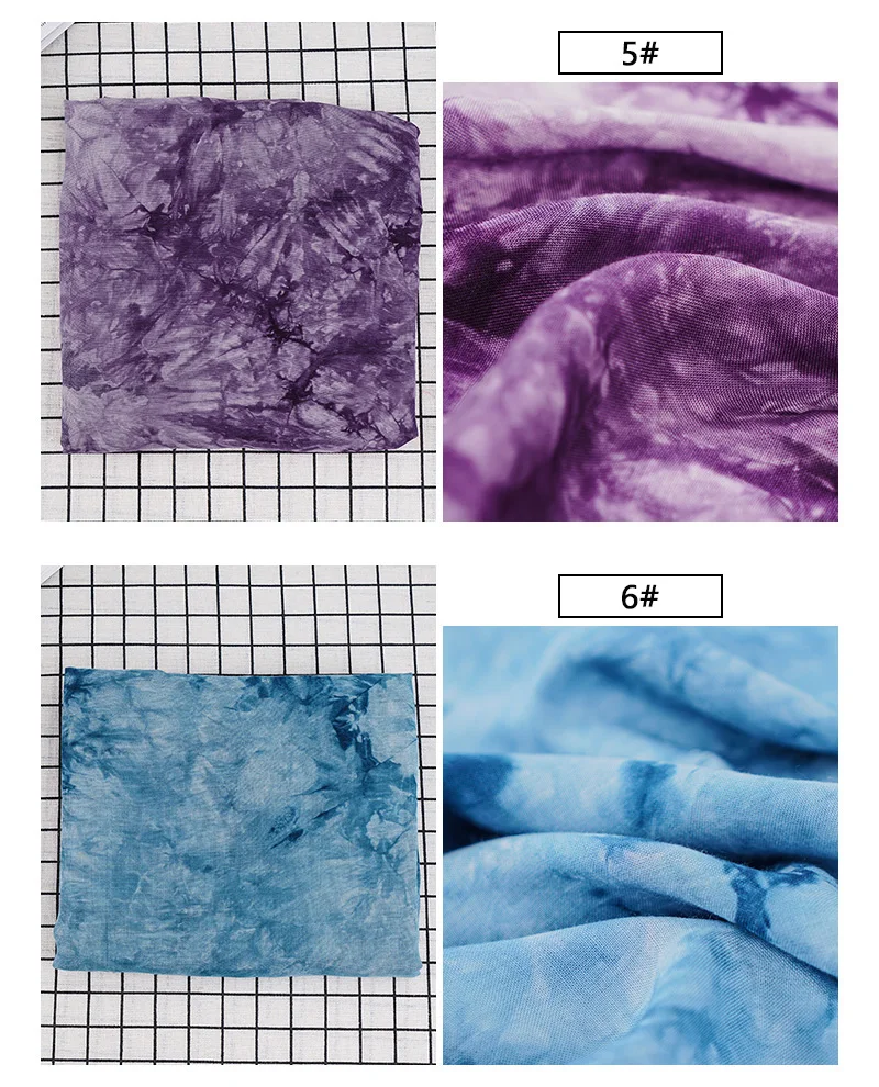 Wholesale textile process soft 100% cotton tie-dye fabric for scarf