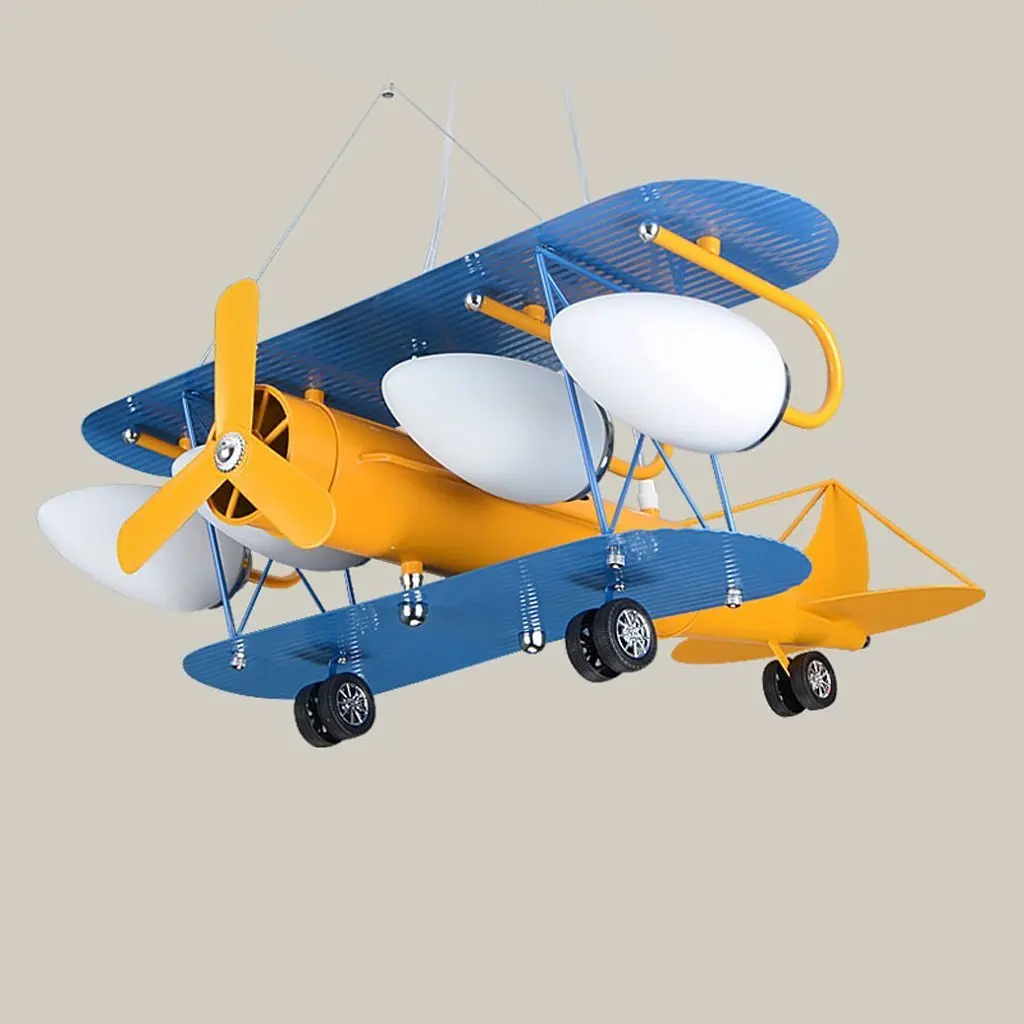 AMOS Creative Retro Children 's Aircraft Lamps Children' S Chandeliers Bedroom Lights Boys Room Cartoon Lights LED Personality
