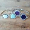 Printed Vinyl Enamel Disc Filigree Bangle Bracelet