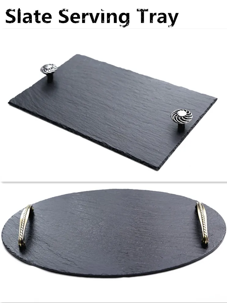 2019 Dish Round Black Slate Serving Cheese Plate Buy Slate Plate