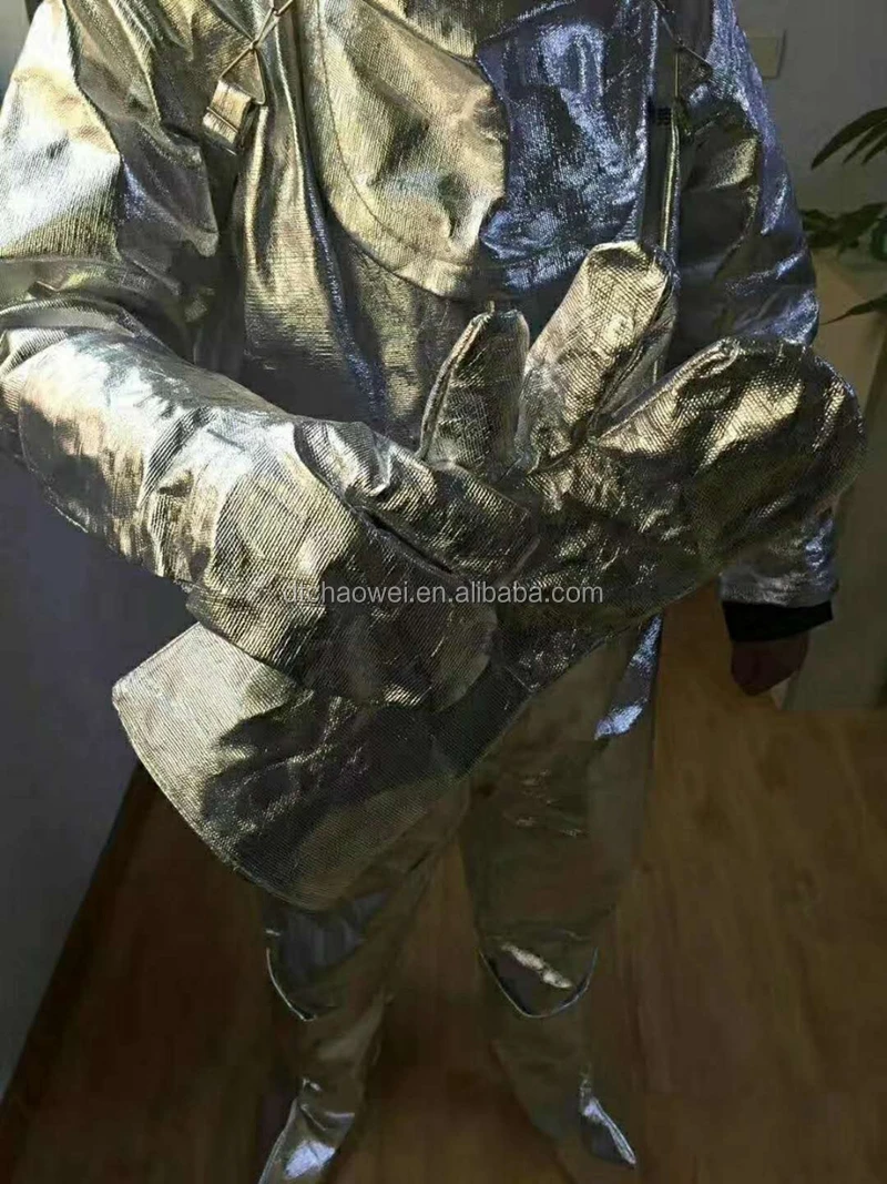 High Temperature Protective Fire Resistant Suit With Aluminum Foil