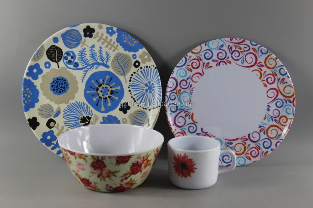 Flower Print Melamine Dinner Set For 2015
