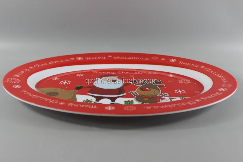 Christmas Melamine Oval Plate 12inch