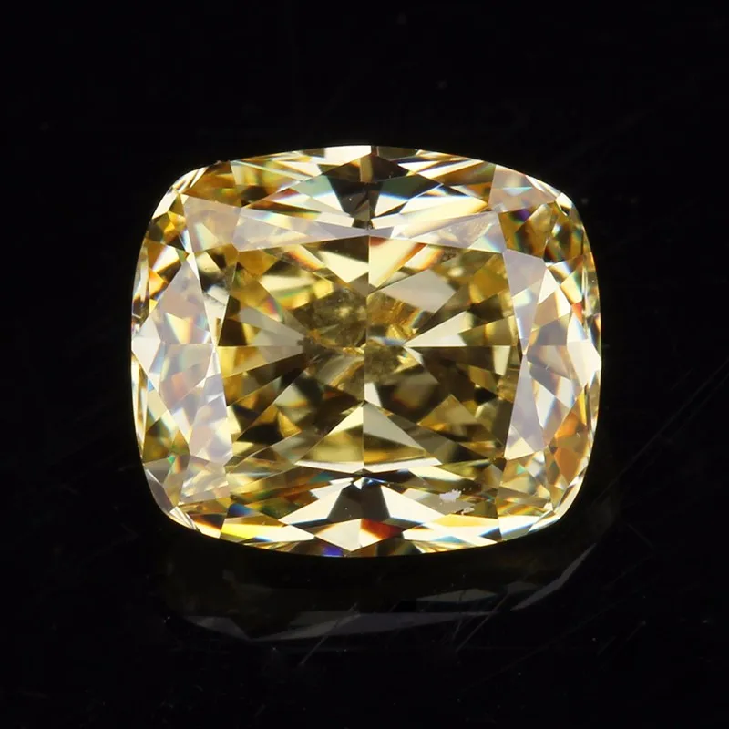 High Quality Aaaaa Cushion Cut 8x6mm Canary Color Synthetic Cubic