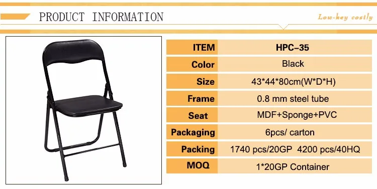 Home Furniture Hercules Series  Hinged Metal Folding Chair