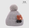2018 new baby hat bear autumn and winter 1-4 years old boys and girls knit hat