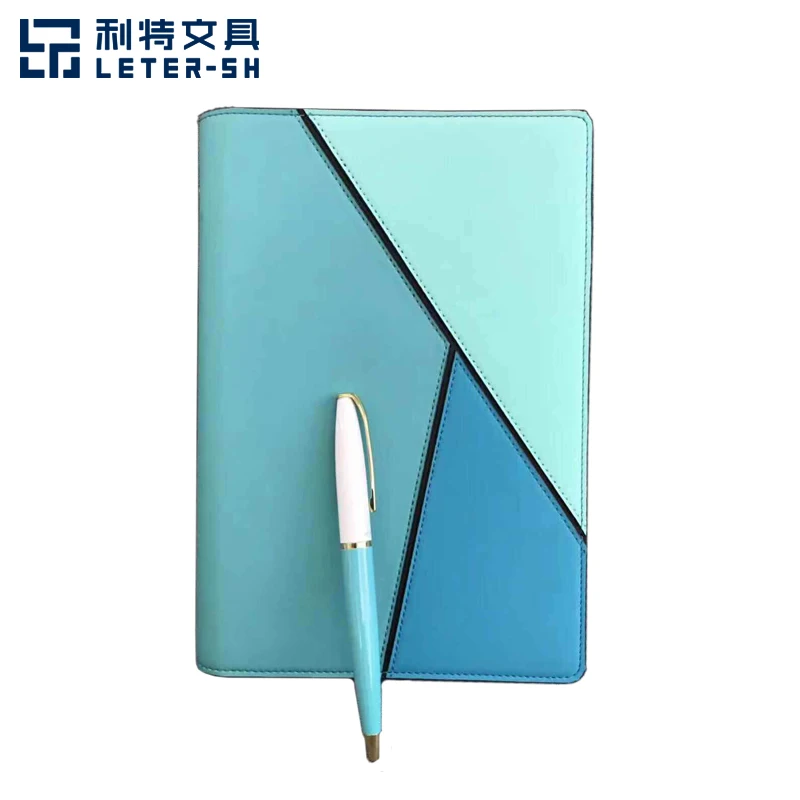 
2021 school supplies stationery 4cp Leather PU cover notebook Planner journal diary inside double metal spiral notebook 