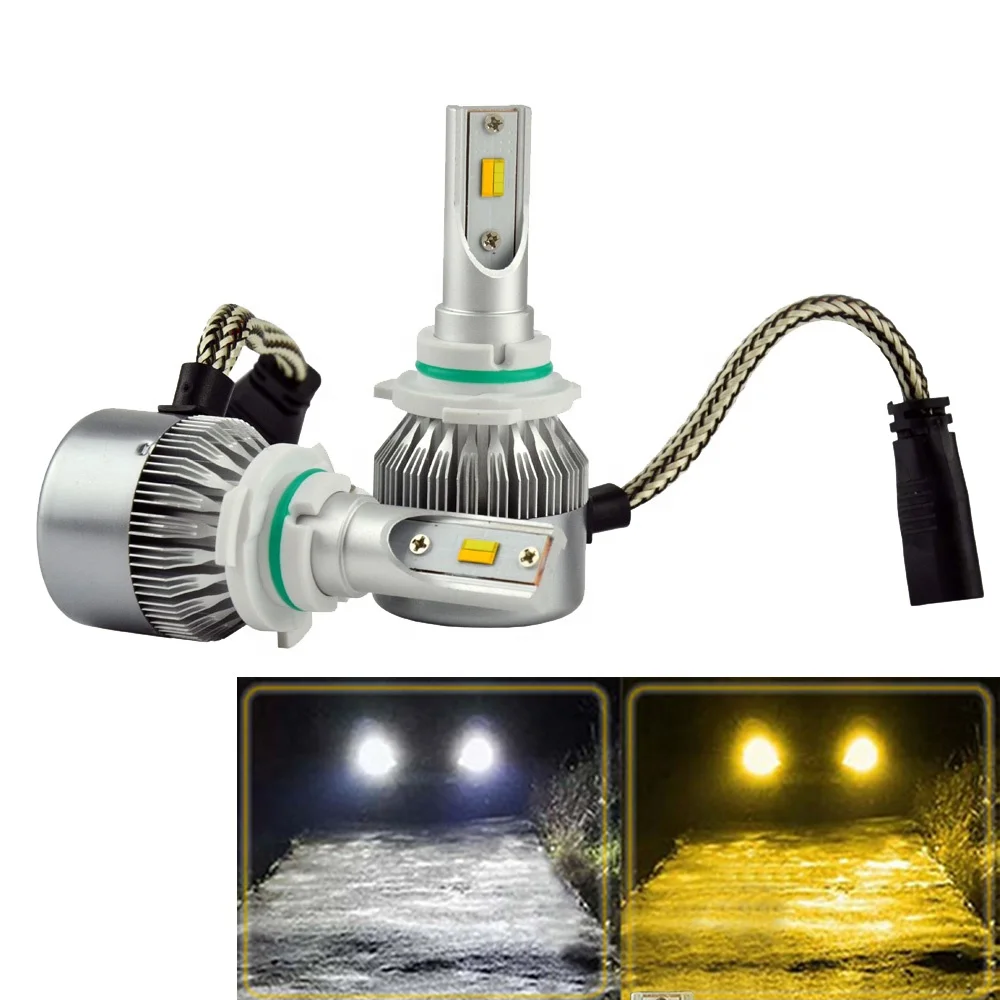 2pcs Auto Led Light Dual Color 3000k&6000k 880/9005/9006/9012/h1/h3/h4