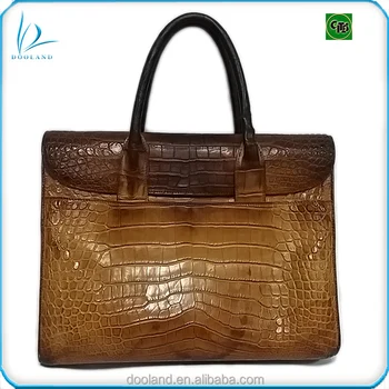 crocodile skin briefcase