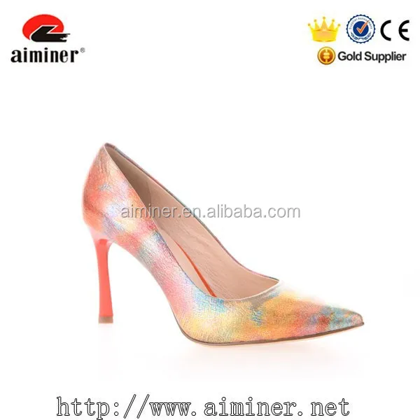 Product Suppliers: 2016 latest leather heel shoe woman muticolor
pointed toe pump shoe