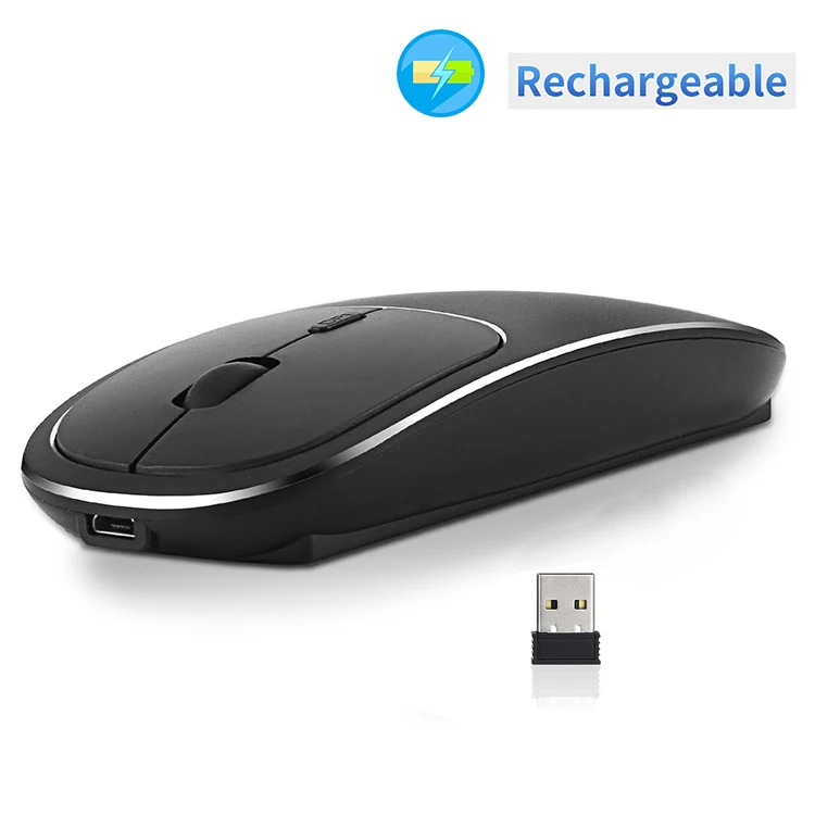 Tv Box Slim Wireless Rechargeable Mouse Dpi Receiver For Laptop Android