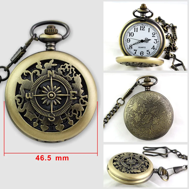 Customized Antique Pocket Watch Beautiful Design Japan Movt Quartz