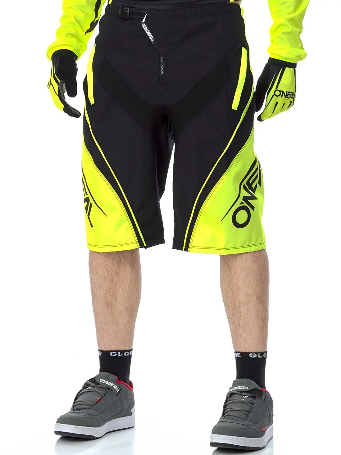 Black//Hi-Viz, Medium//Large EVS Sports Unisex-Adult Tug Bottom Vented Shorts