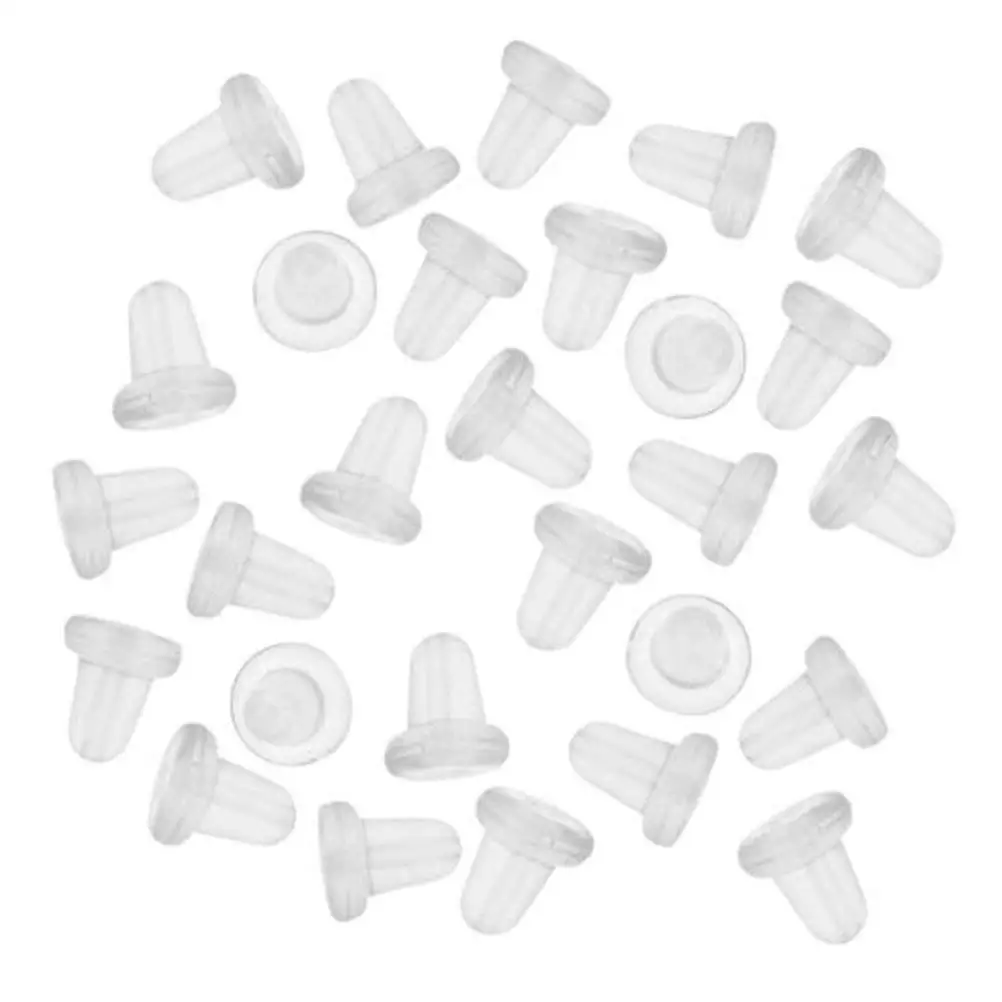 Nicedeal 100 Clear Rubber Bullet Clutch Earring Safety Backs Ear Nuts Earring Keepers DIY Tools