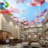 3.2mWx2.4mH per piece Stretch Ceiling Sample Decorative Ceiling Tiles Sky Love Heart Print Film 3D Translucent Stretch Ceiling