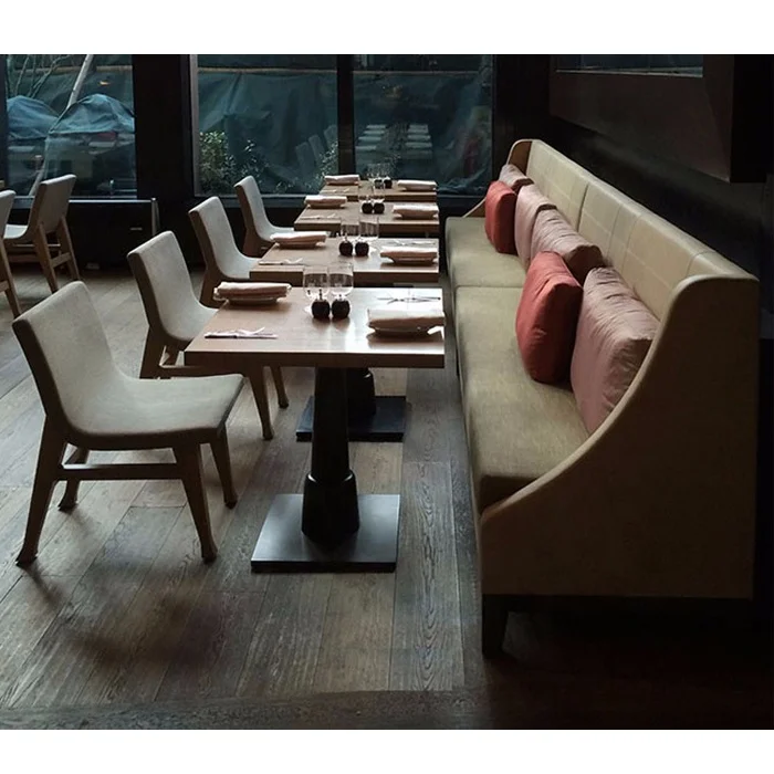 Wooden Sofa Bench Double Side Booth Seating For Restaurant Pub Curved Product On