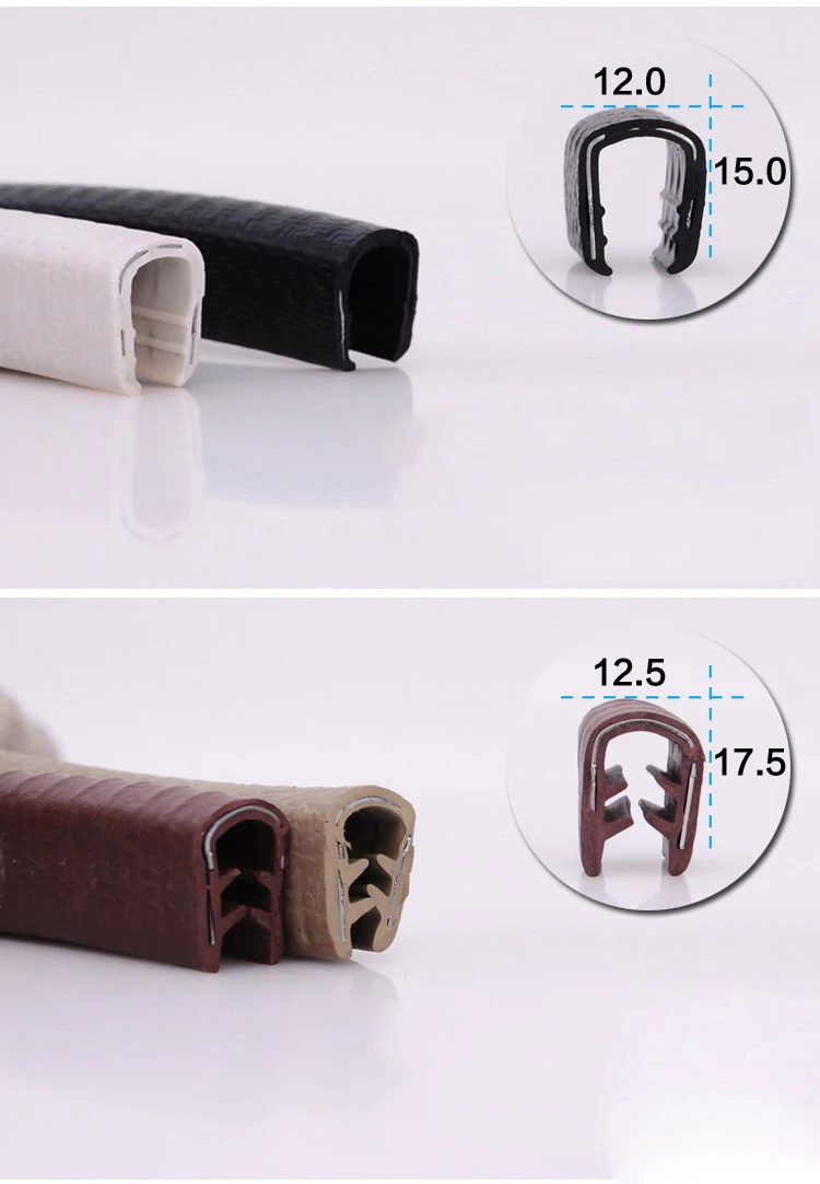 U Shape Steel Insert Car Auto Door Decorative Edge Trim Rubber Pvc Epdm