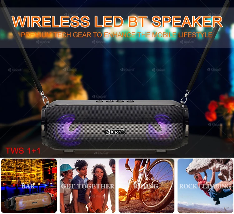 Portable Wireless Speaker LED glowing speaker Supported Blue-tooth/TWS/FM radio - ANKUX.COM