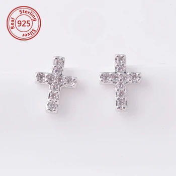 925 Sterling Silver Religious Jewelry Tiny Cz Cross Earring Stud 925 Sterling Silver Religious Jewelry Tiny Cz Cross Earring Stud Earrings